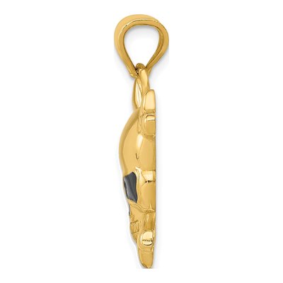 14K Yellow Gold Enameled Skull Pendant – view 3