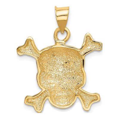 14K Yellow Gold Enameled Skull Pendant – view 4