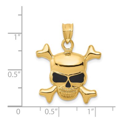 14K Yellow Gold Enameled Skull Pendant – view 5