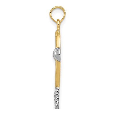 14K Yellow Gold Tennis Racquet Pendant – view 3