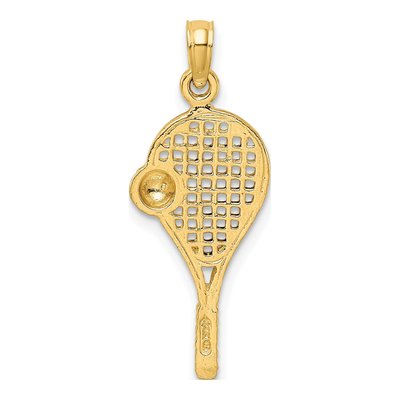 14K Yellow Gold Tennis Racquet Pendant – view 4