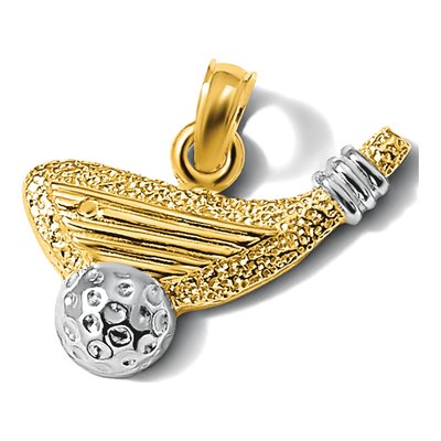 14K Yellow Gold Golf Club Ball Charm – view 6