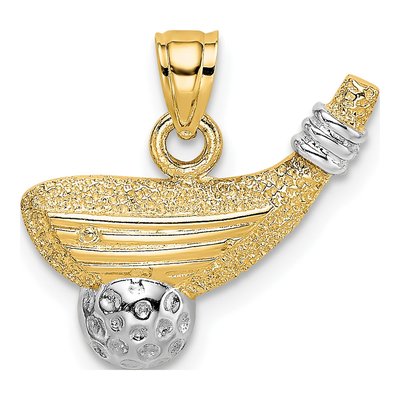 14K Yellow Gold Golf Club Ball Charm