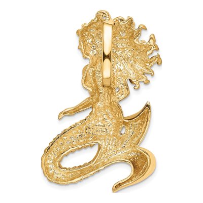 14K Yellow Gold Mermaid Omega Slide Pendant – view 4