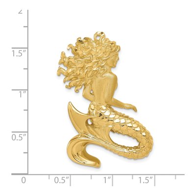 14K Yellow Gold Mermaid Omega Slide Pendant – view 5