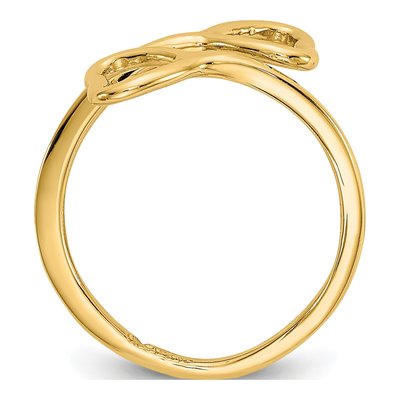 14K Yellow Gold Double Heart Toe Ring – view 3