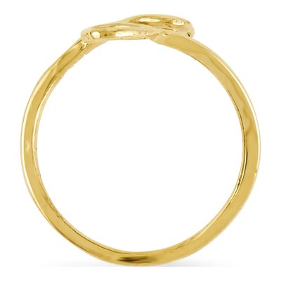 14K Yellow Gold Double Heart Toe Ring – view 4