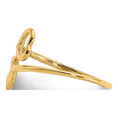 14K Yellow Gold Double Heart Toe Ring – view 5