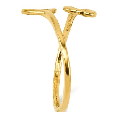 14K Yellow Gold Double Heart Toe Ring – view 7
