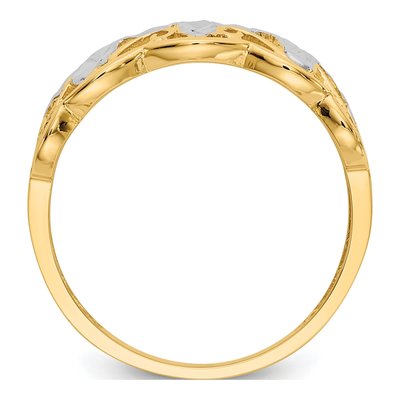 14K Yellow Gold Diamond-Cut Wave Ring – view 3