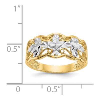 14K Yellow Gold Diamond-Cut Wave Ring – view 4