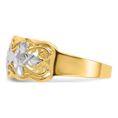 14K Yellow Gold Diamond-Cut Wave Ring – view 5