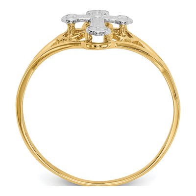 14K Yellow Gold Cross Ring – view 3