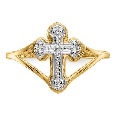 14K Yellow Gold Cross Ring – view 6