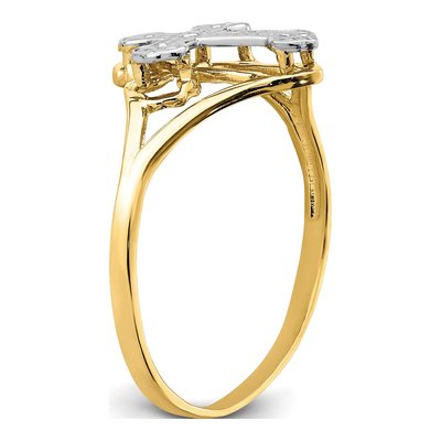 14K Yellow Gold Cross Ring – view 8