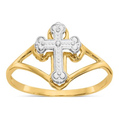 14K Yellow Gold Cross Ring