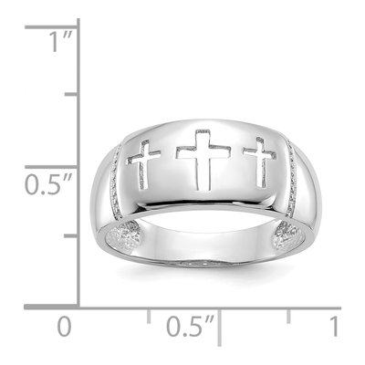 14K White Gold Cross Cut-Out Ring – view 2