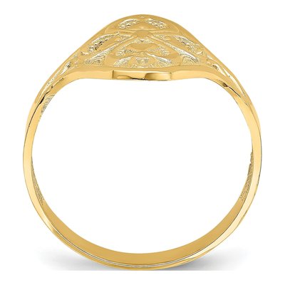 14K Yellow Gold Diamond-Cut Filigree Hearts Ring – view 3