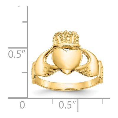 14K Yellow Gold Claddagh Ring – view 4
