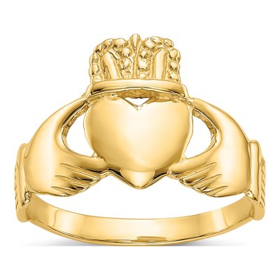 14K Yellow Gold Claddagh Ring
