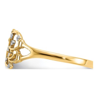 14K Yellow Gold Diamond-Cut Butterfly Ring – view 5