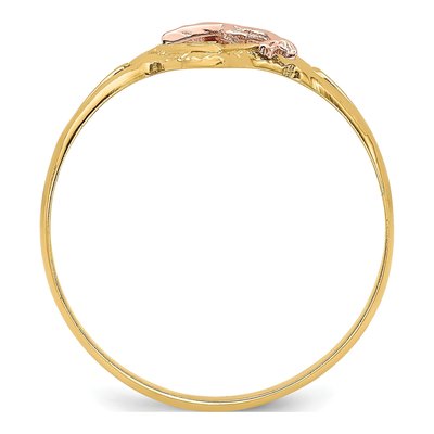 14K Two-Tone Gold Dolphin Heart Ring – view 3