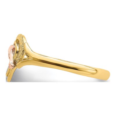 14K Two-Tone Gold Dolphin Heart Ring – view 4