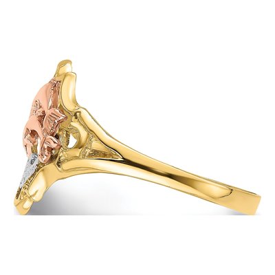 14K Two-Tone Gold Double Dolphin Ring – view 5
