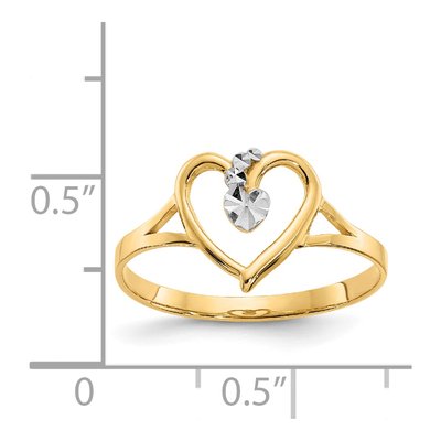 14K Yellow Gold Heart Ring – view 4