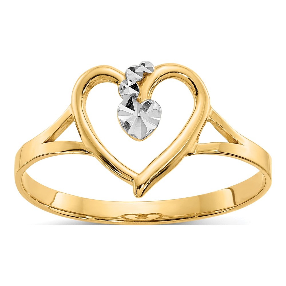 14K Yellow Gold Heart Ring