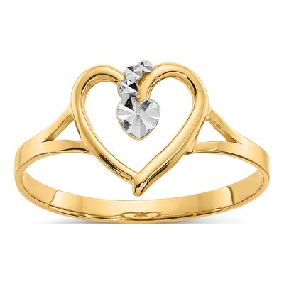 14K Yellow Gold Heart Ring