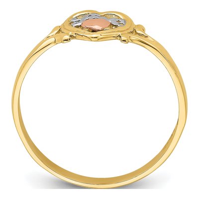 14K Two-Tone Gold LOVE Heart Ring – view 3