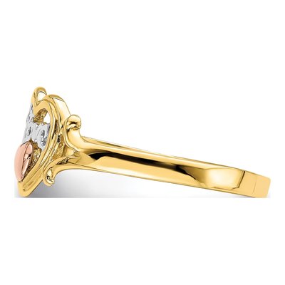 14K Two-Tone Gold LOVE Heart Ring – view 4