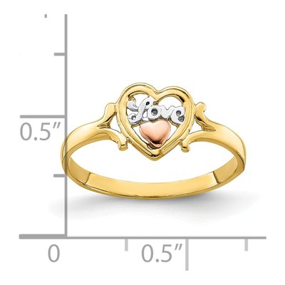 14K Two-Tone Gold LOVE Heart Ring – view 5