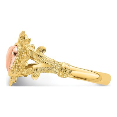 14K Two-Tone Gold Heart Filigree Ring – view 4