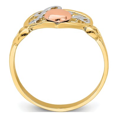 14K Two-Tone Gold LOVE Heart Ring – view 3