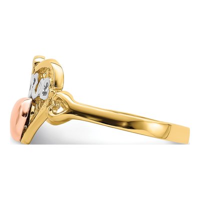 14K Two-Tone Gold LOVE Heart Ring – view 4