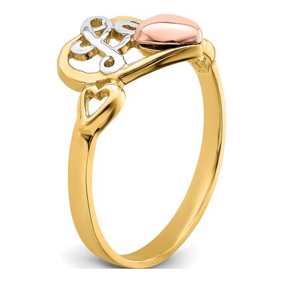 14K Two-Tone Gold LOVE Heart Ring – view 8