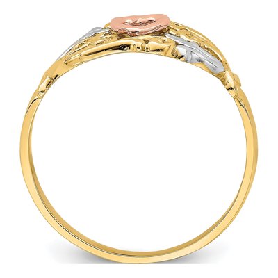 14K Two-Tone Gold Heart Ring – view 3