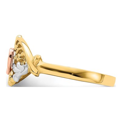 14K Two-Tone Gold Heart Ring – view 4