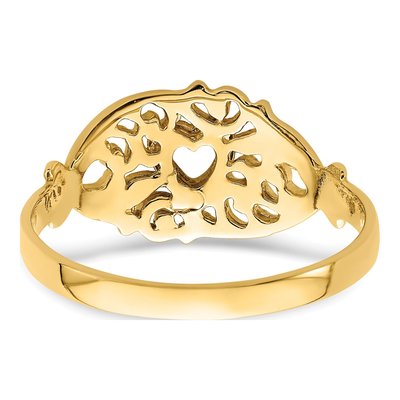 14K Two-Tone Gold Heart Ring – view 7