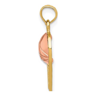 14K Two-Tone Gold Basketball Hoop Pendant – view 3