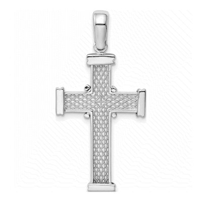 14K White Gold Latin Cross Pendant – view 4