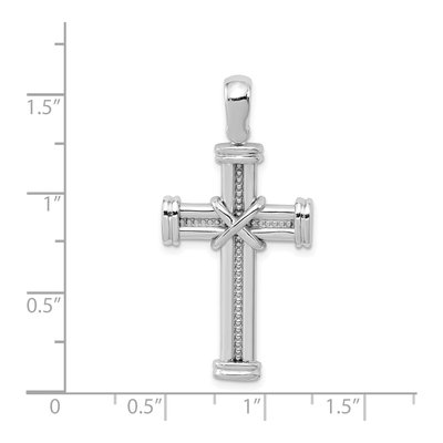 14K White Gold Latin Cross Pendant – view 5