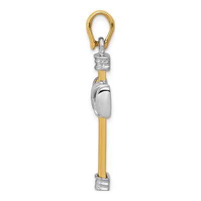 14K Two-Tone Gold Latin Cross Pendant – view 3