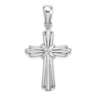 14K White Gold Cross Pendant