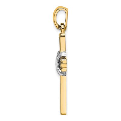 14K Yellow Gold Rhodium-Accent Passion Cross Pendant – view 3
