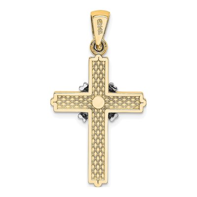 14K Yellow Gold Rhodium-Accent Passion Cross Pendant – view 5