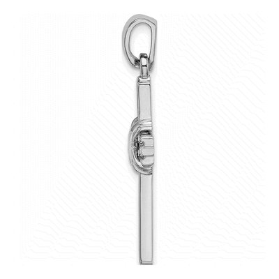 14K White Gold Passion Cross Pendant – view 3