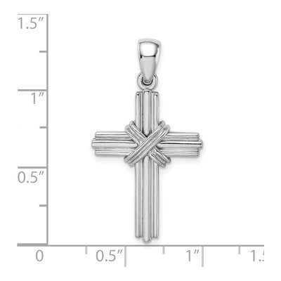 14K White Gold Passion Cross Pendant – view 4